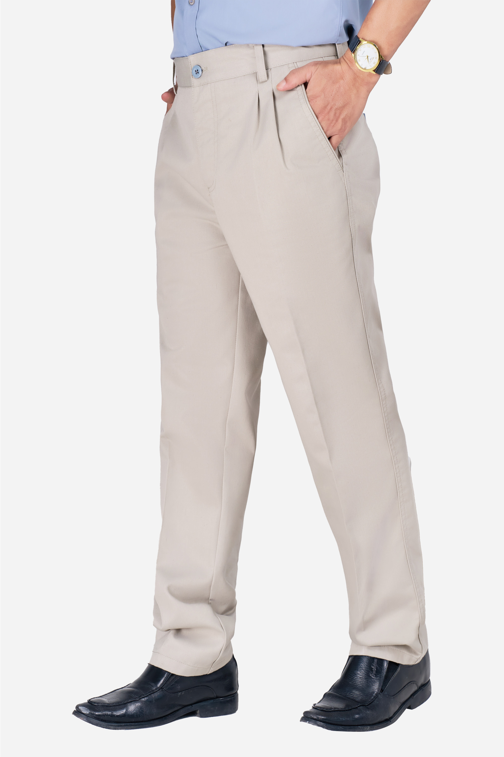 Quần Kaki Thô 2 Li Nam Trung Niên ANCHI Phom Suông Ống Rộng Màu Vàng Nhạt_thumbnail_11