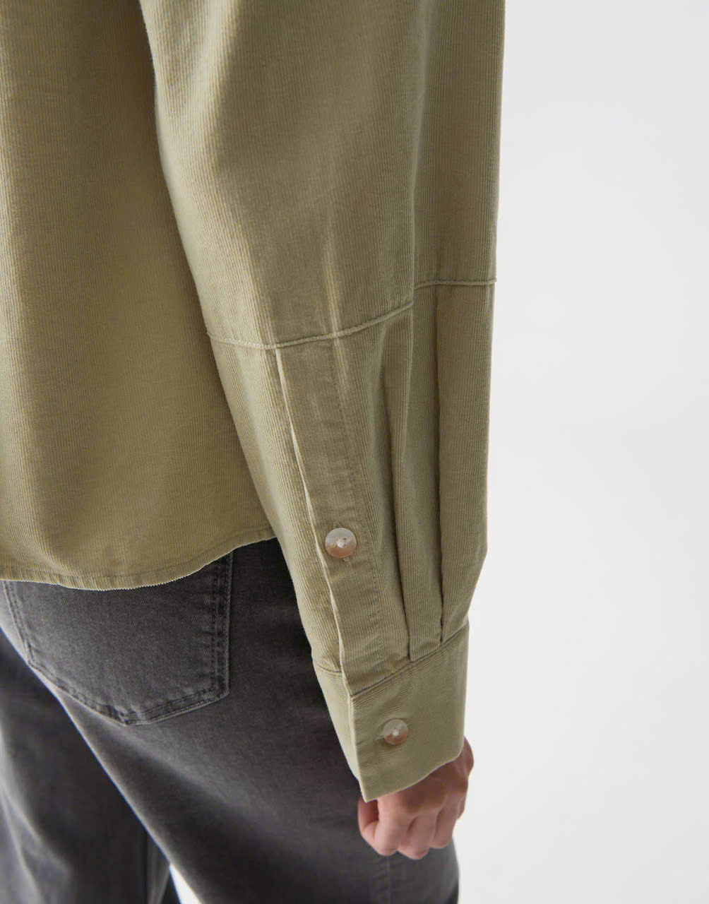 HA16 - Áo somi tay dài gân ( XANH )