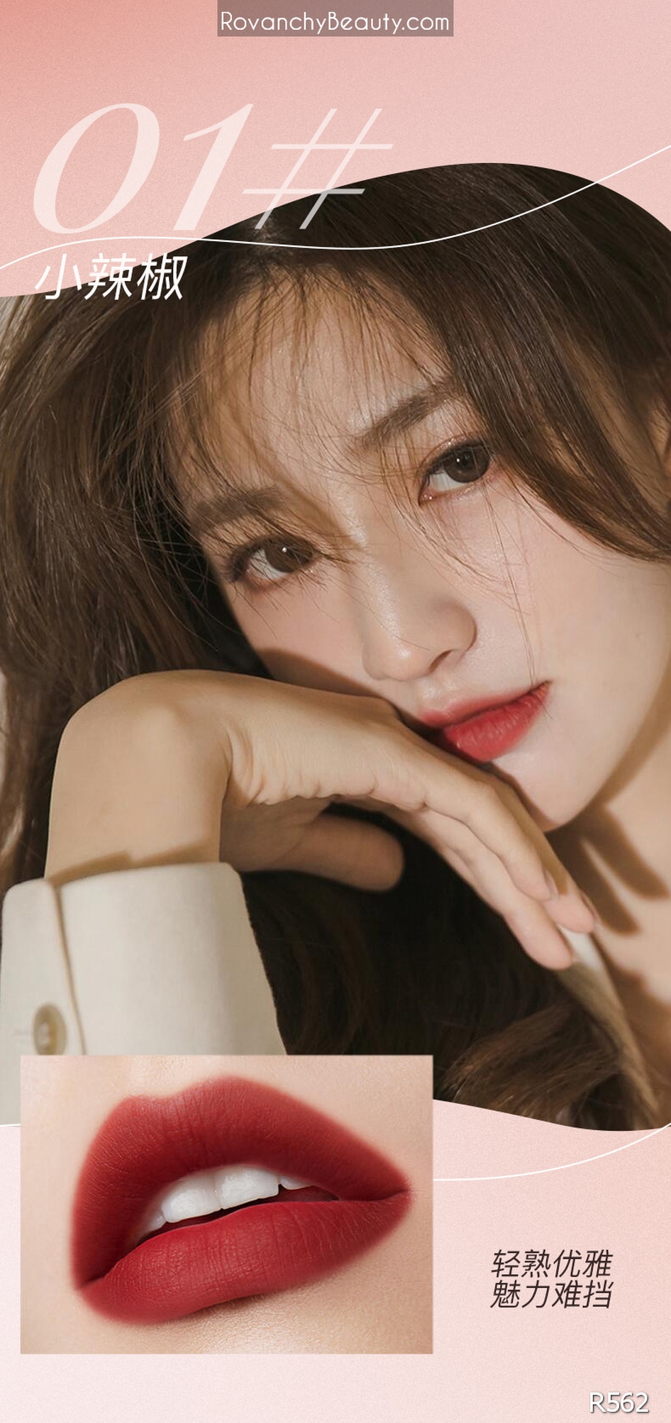 Son Lì Cao Cấp R562 ROVANCHY Không Trôi, Bền Màu, Lên Môi Mềm Mịn, Mẫu Mới 2025_thumbnail_3