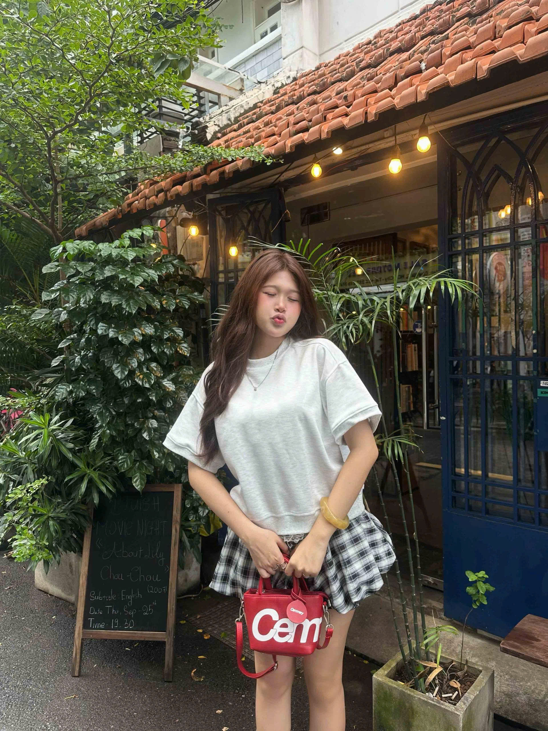 Áo sweater trơn tay ngắn form boxy ST00051 Miucho cổ tròn vải nỉ 2 da_thumbnail_7