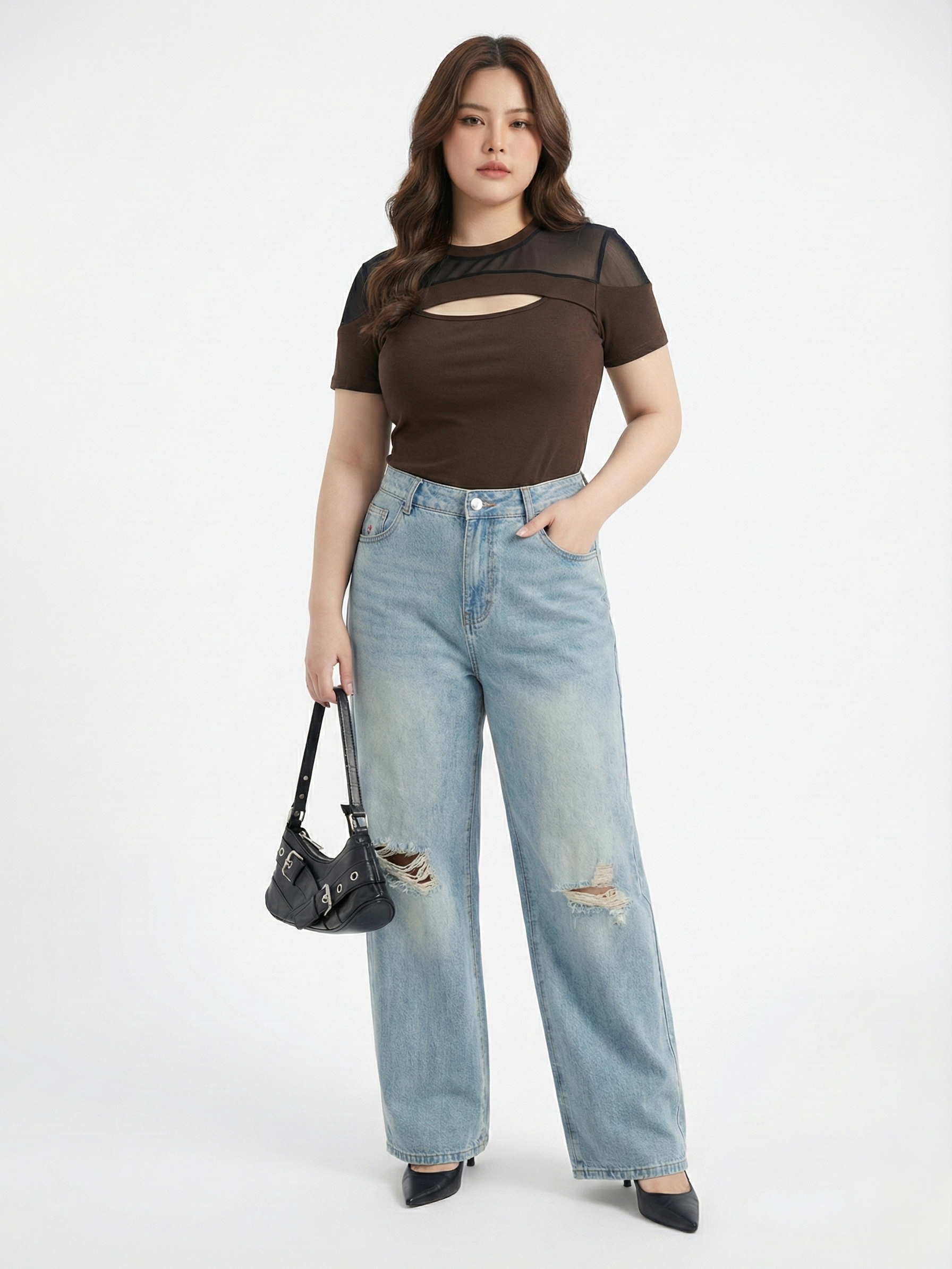 BIGSIZE-Quần suông lưng thun T-QJ396