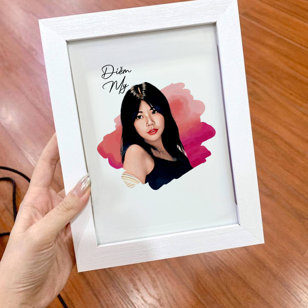 Khung ảnh để bàn vẽ hình chân dung thiết kế và in theo yêu cầu làm quà tặng bạn gái, người thân - Quà sinh nhật ý nghĩa_thumbnail_3