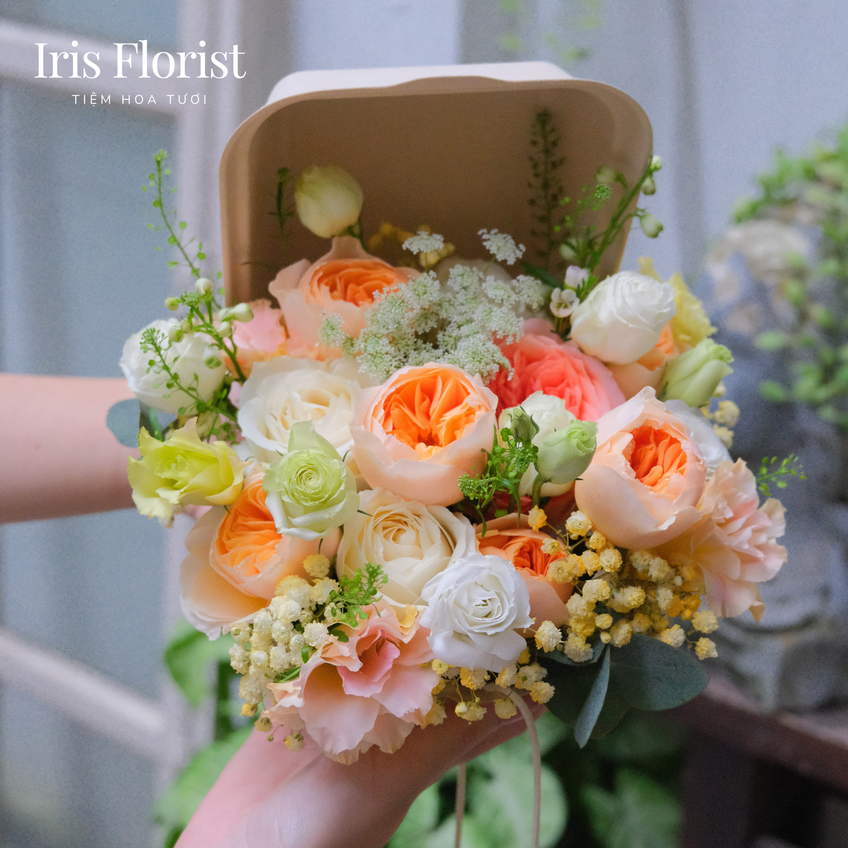 Hộp hoa Bento (Màu: Hồng/ Trắng/ Xanh/ Cam/ Đỏ)_thumbnail_4