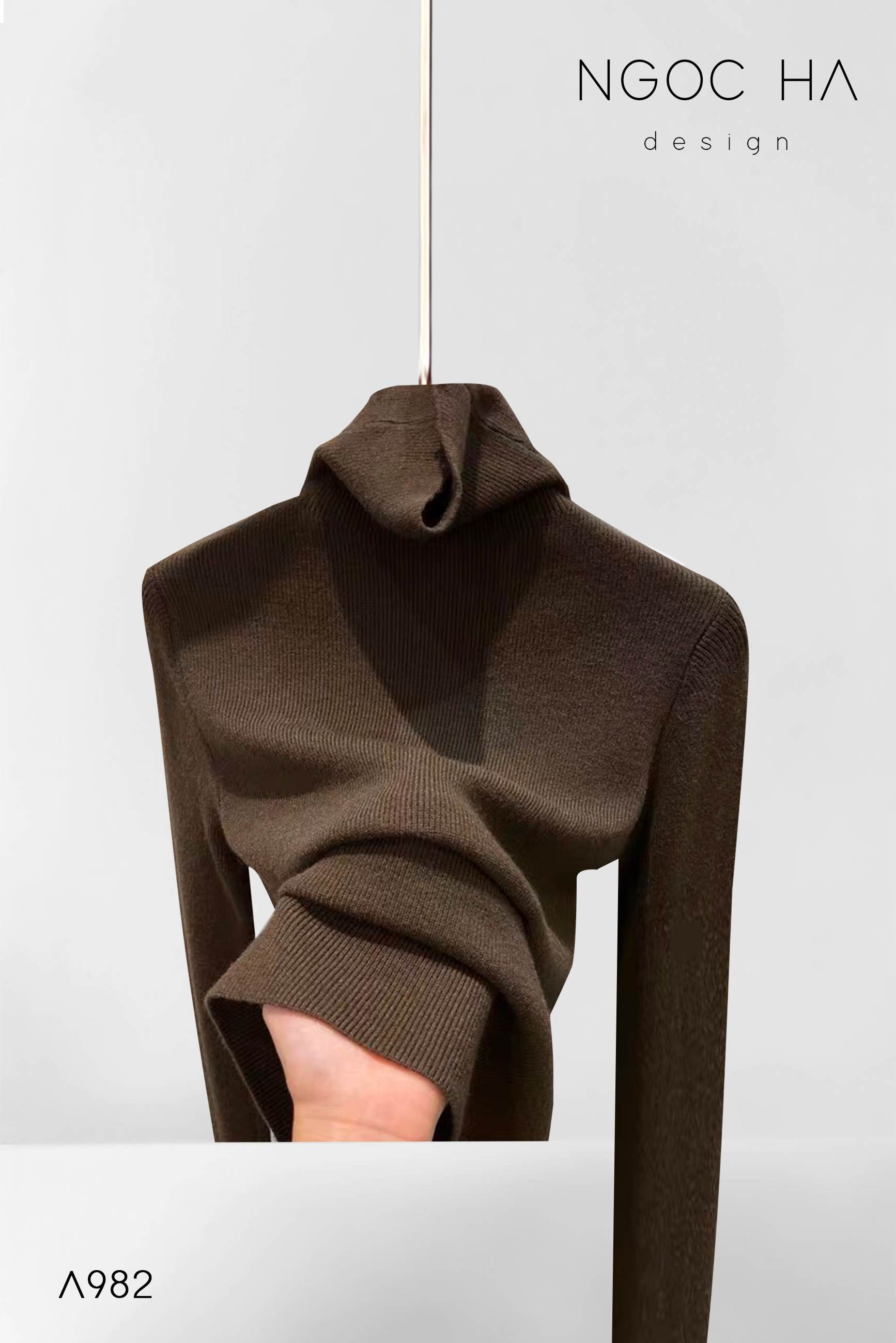 Keva Top_ Áo Len Dày Cổ Cao A982