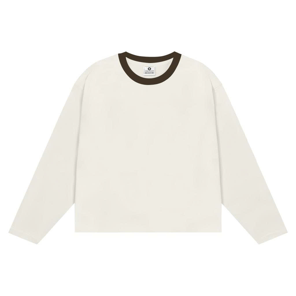 Áo thun boxy tay dài unisex Miucho chất vải thoáng mát mềm mại phối cổ mix màu AT00061_thumbnail_11