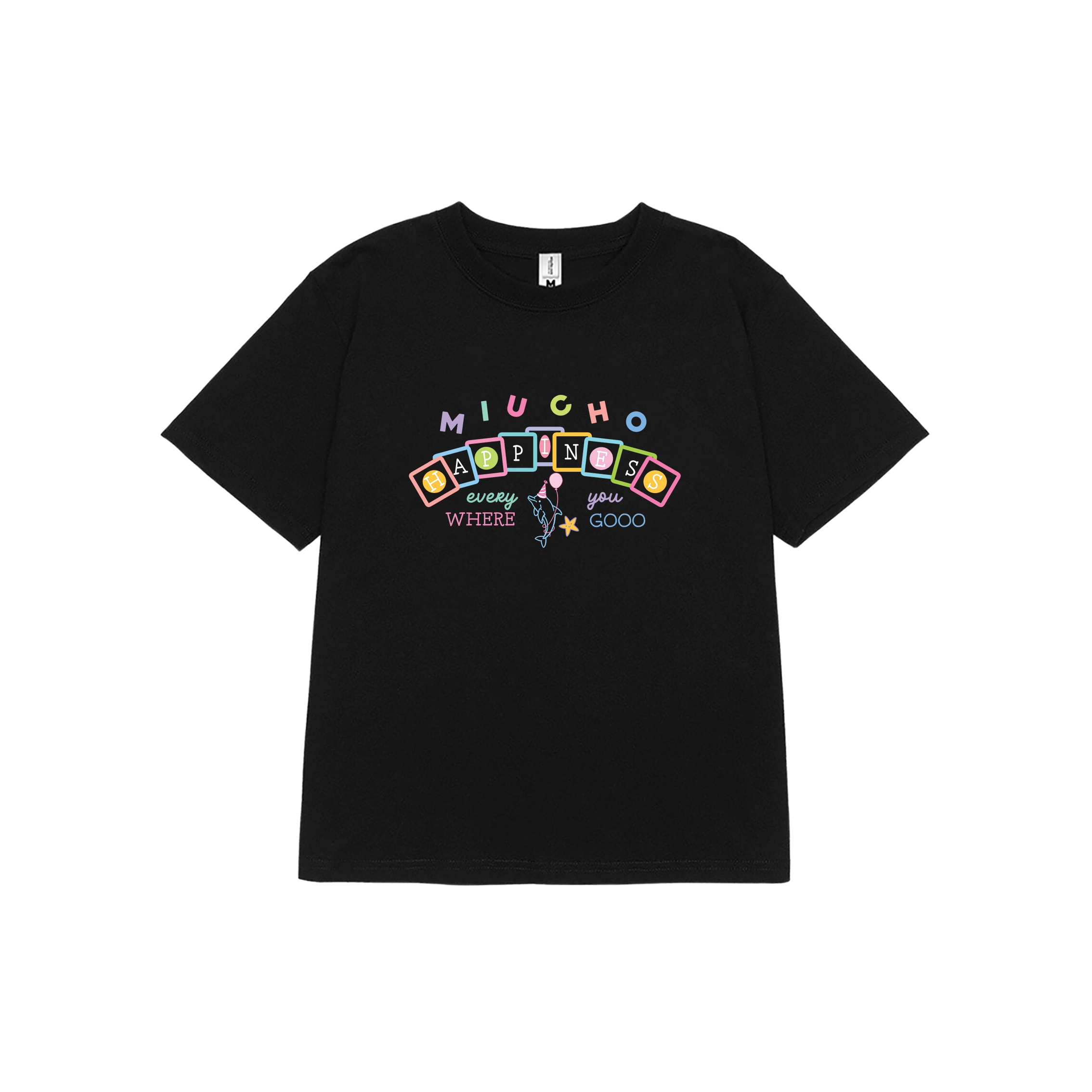 Áo baby tee ôm body 2215 Miucho cổ tròn vải cotton 4c co giãn thoáng mát in mix_thumbnail_0