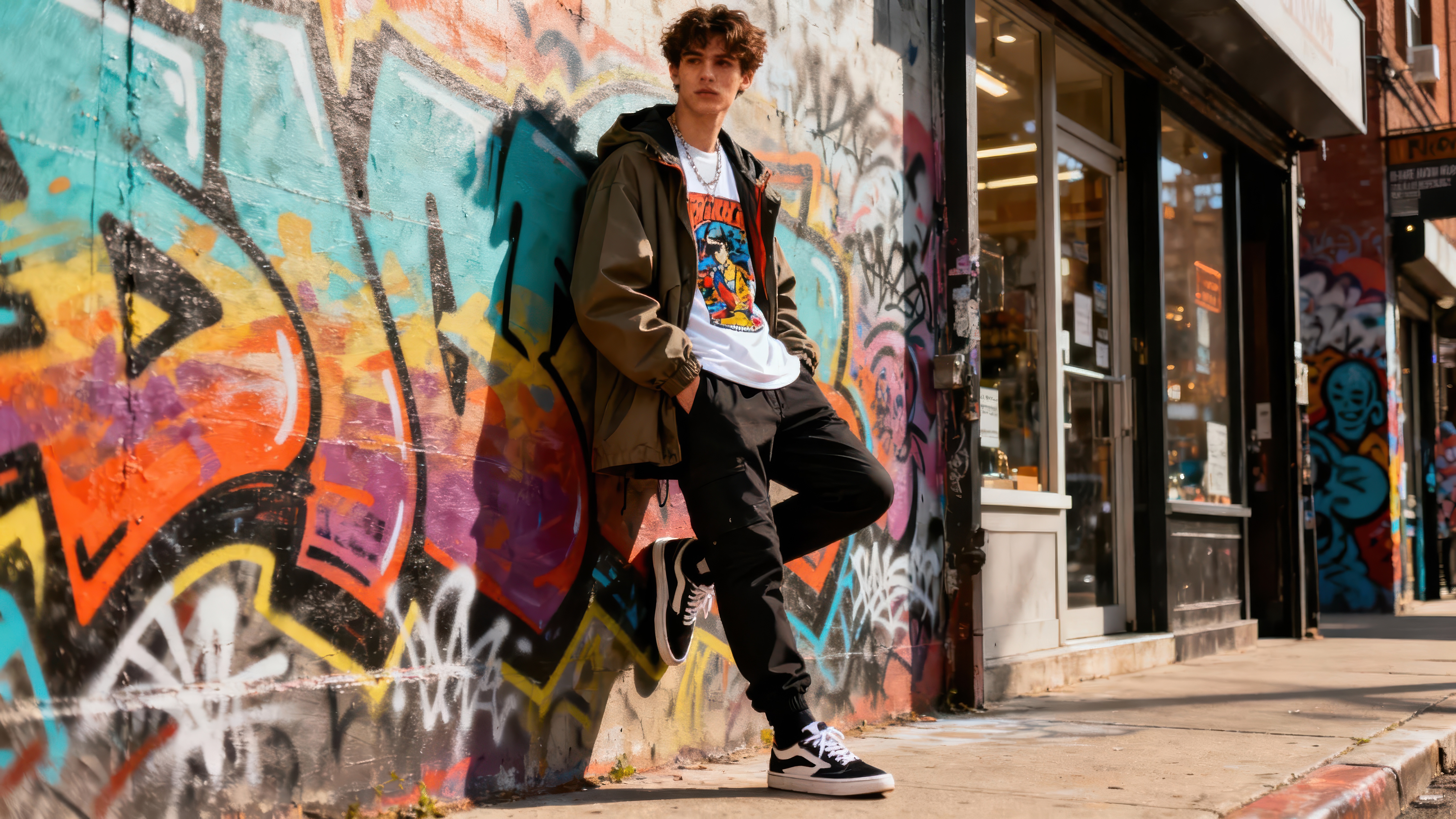 vecteezy_stylish-male-model-wearing-olive-green-hooded-jacket-and_74214958