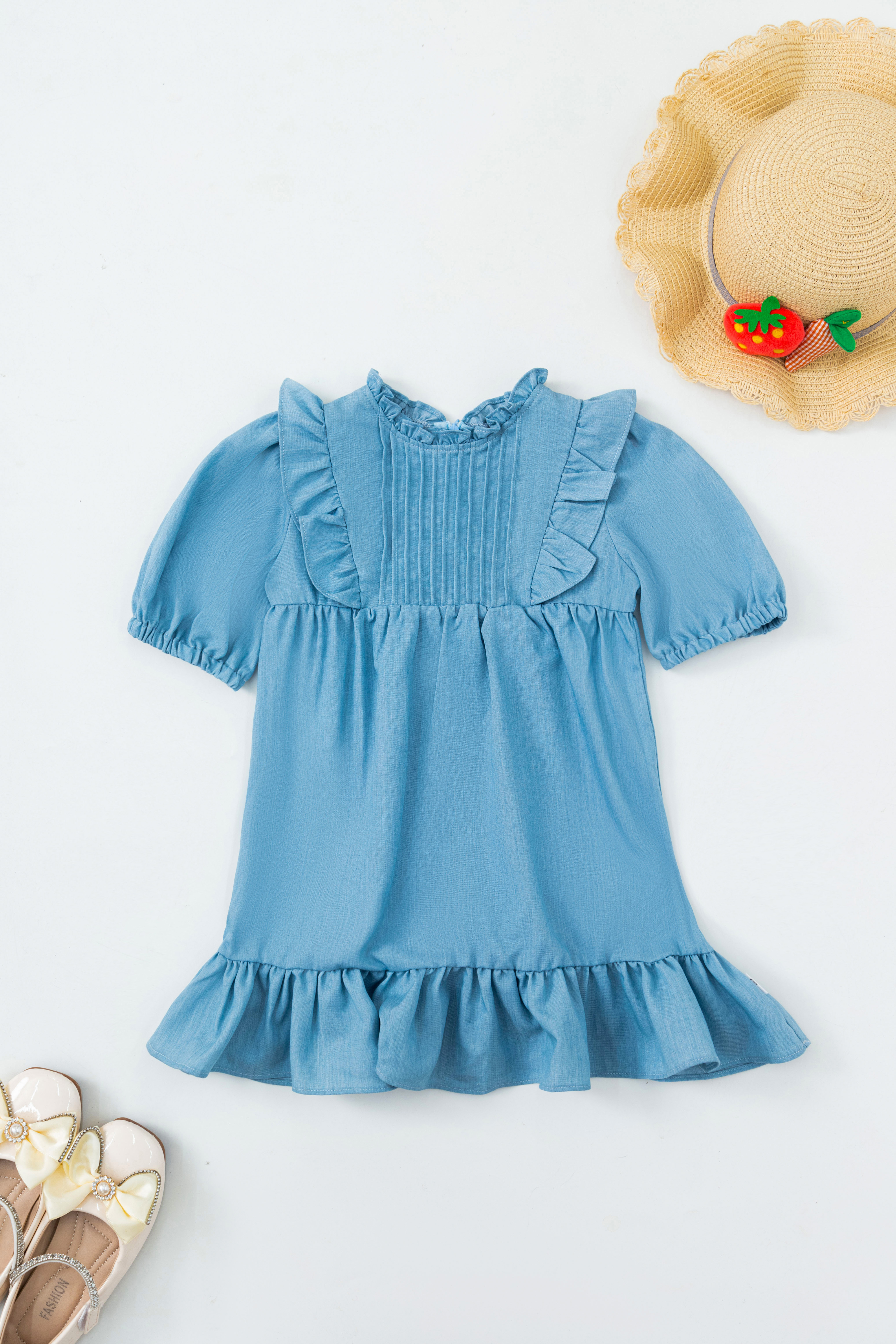 Váy xếp ly thân trước bèo vai_thumbnail_4