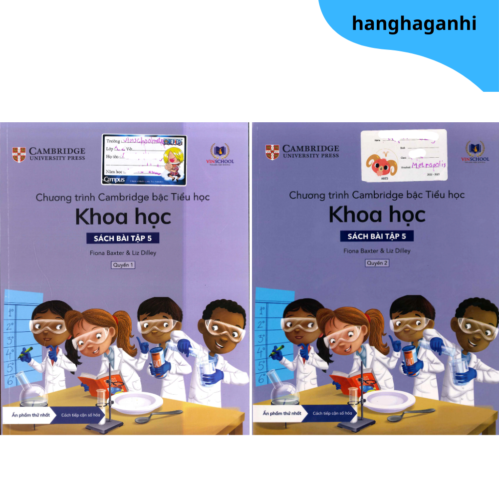 Cambridge Song Ngữ bậc Tiểu học – KHOA HỌC – Sách bài tập 5 – Quyển 1&2