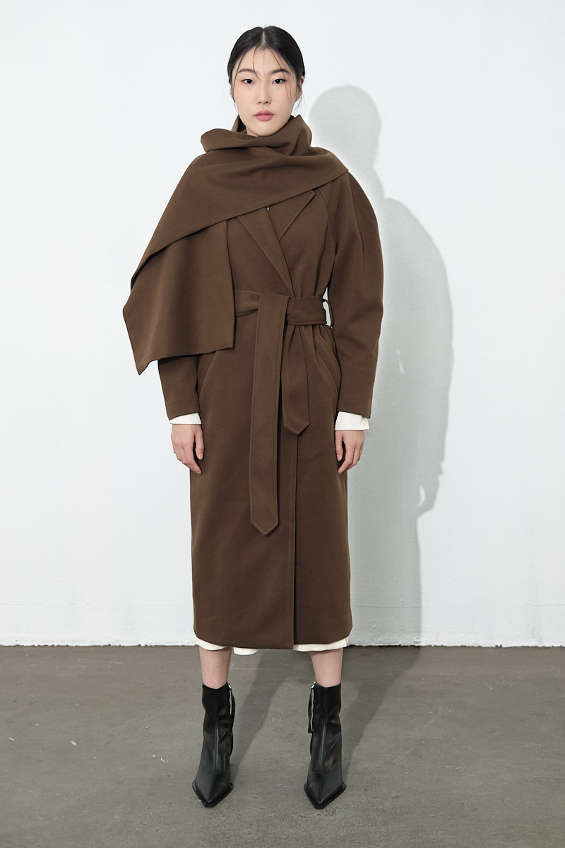 Áo khoác dạ tay phồng đai eo chưa có khăn_thumbnail_0