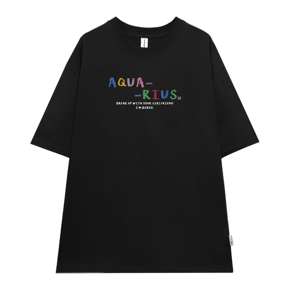 Áo thun nữ form rộng ATD370 cung hoàng đạo Bảo Bình AQUARIUS Miucho cotton cổ tròn in typography_thumbnail_6