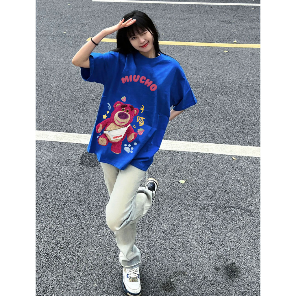 Áo thun nữ form rộng AT399 Miucho chất vải cotton in brand name_thumbnail_4