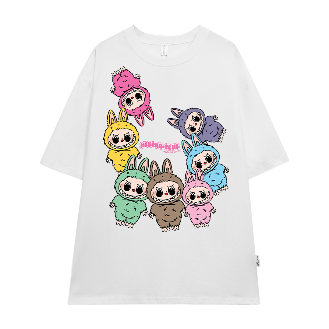 Áo phông labubu dễ thương form rộng ATD1451 Miucho vải cotton cổ tròn in mix_thumbnail_14