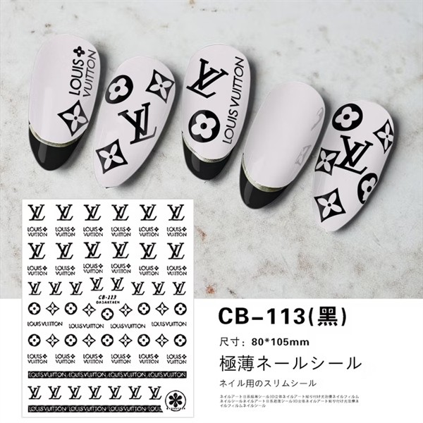 Sticker - Thương hiệu - LV Louis Vuitton - CB-113 - Đen