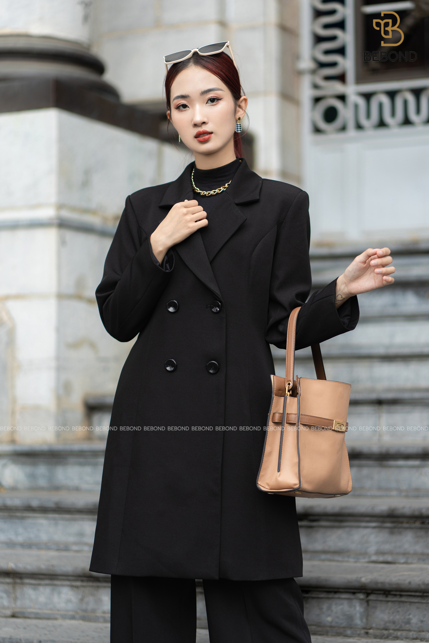 Mangto kaki dáng vừa MÀU ĐEN- Amanda Dress