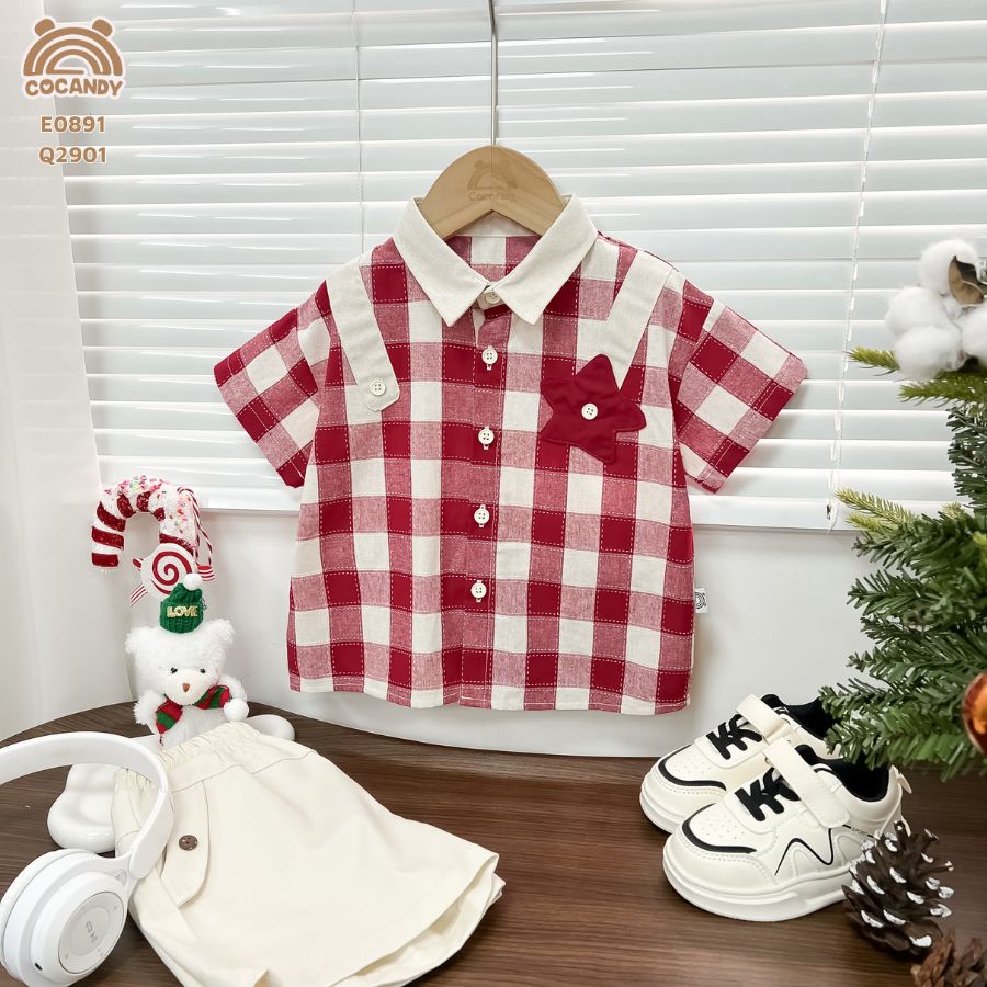 Áo cộc caro ĐỎ phối ngôi sao_thumbnail_2