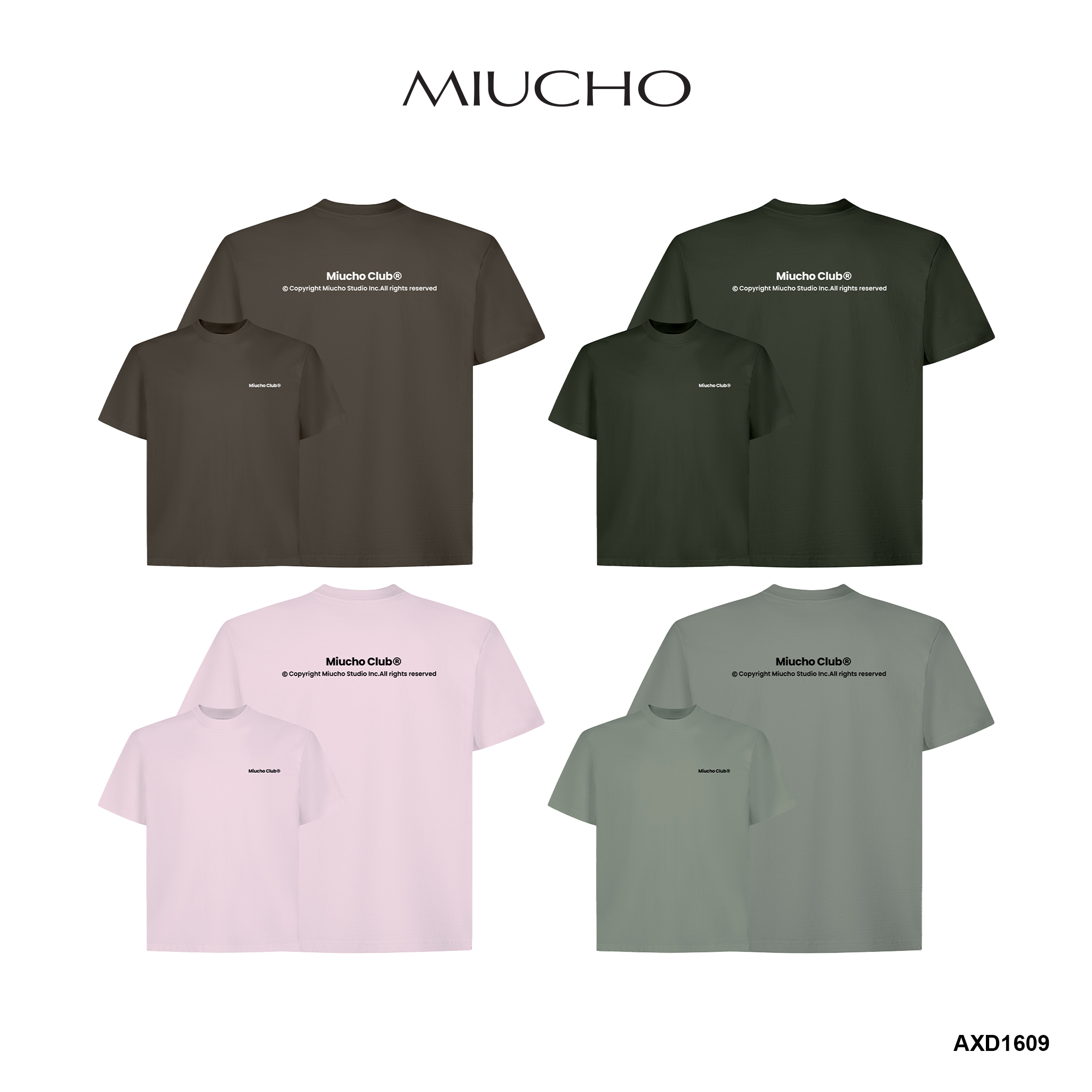 Áo phông nam form boxy vải 2C 250gsm AXD1609 Miucho Club Local Brand in basic