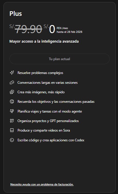 Chat gpt plus x 1 Mes