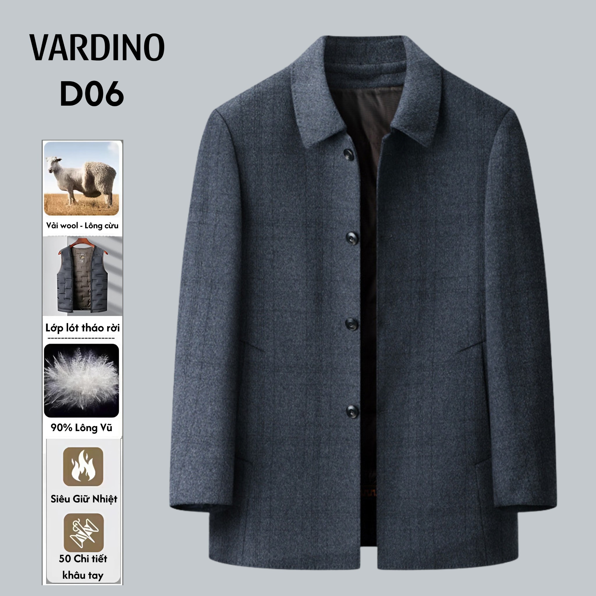 Áo khoác Mangto lót lông vũ, lông cừu D06_thumbnail_4