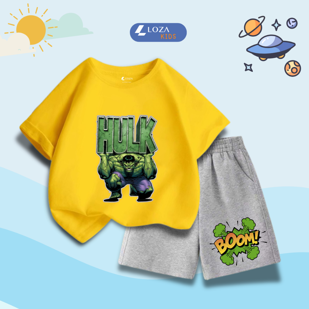 Bộ đồ bé trai in hình 'Mavel - Hulk' - Loza Kids SB339_thumbnail_5