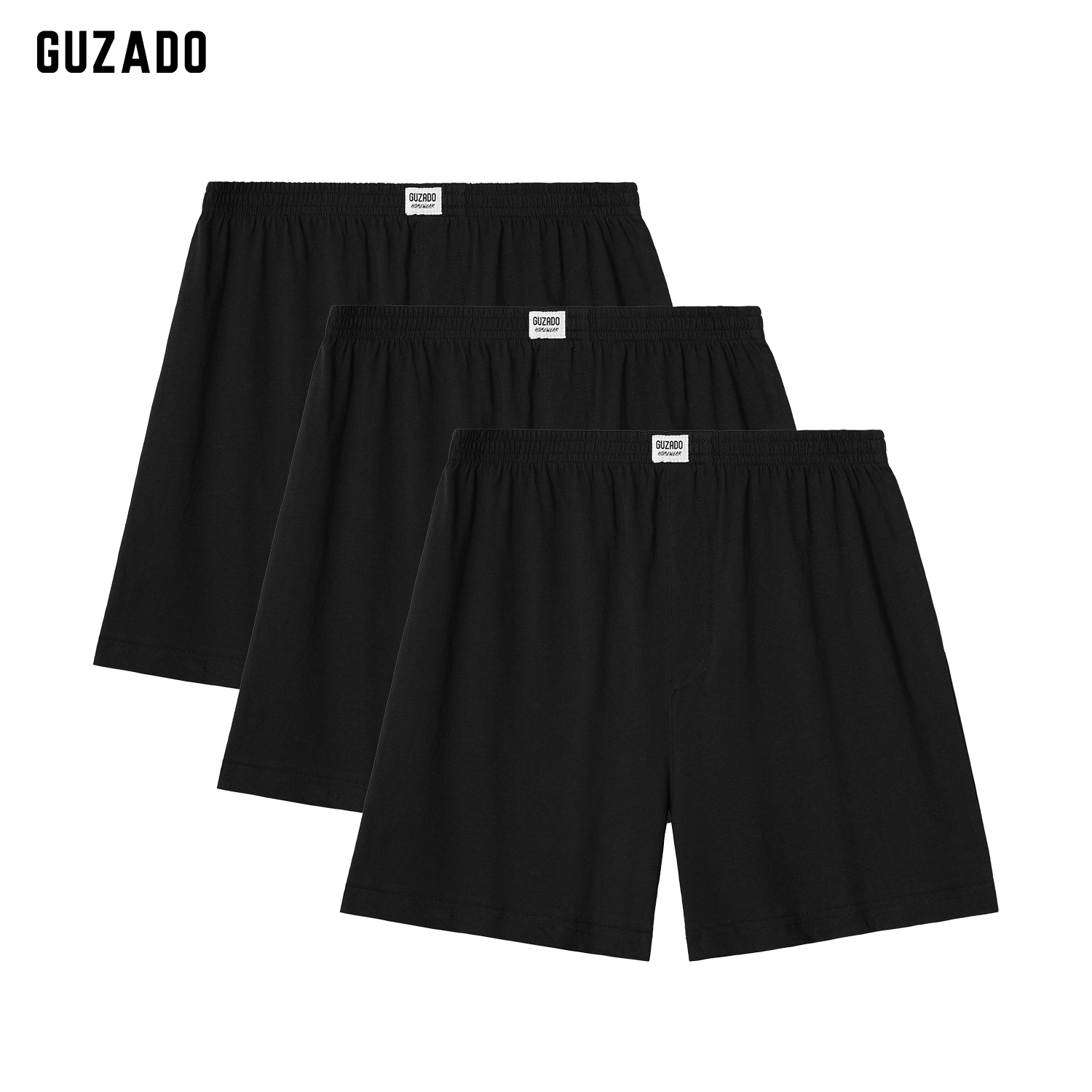 Combo 3 Quần Đùi Ngủ Guzado Vải Cotton Thiết Kế Basic Form Regular Fit Thoải Mái Mặc Nhà GDN01_thumbnail_7