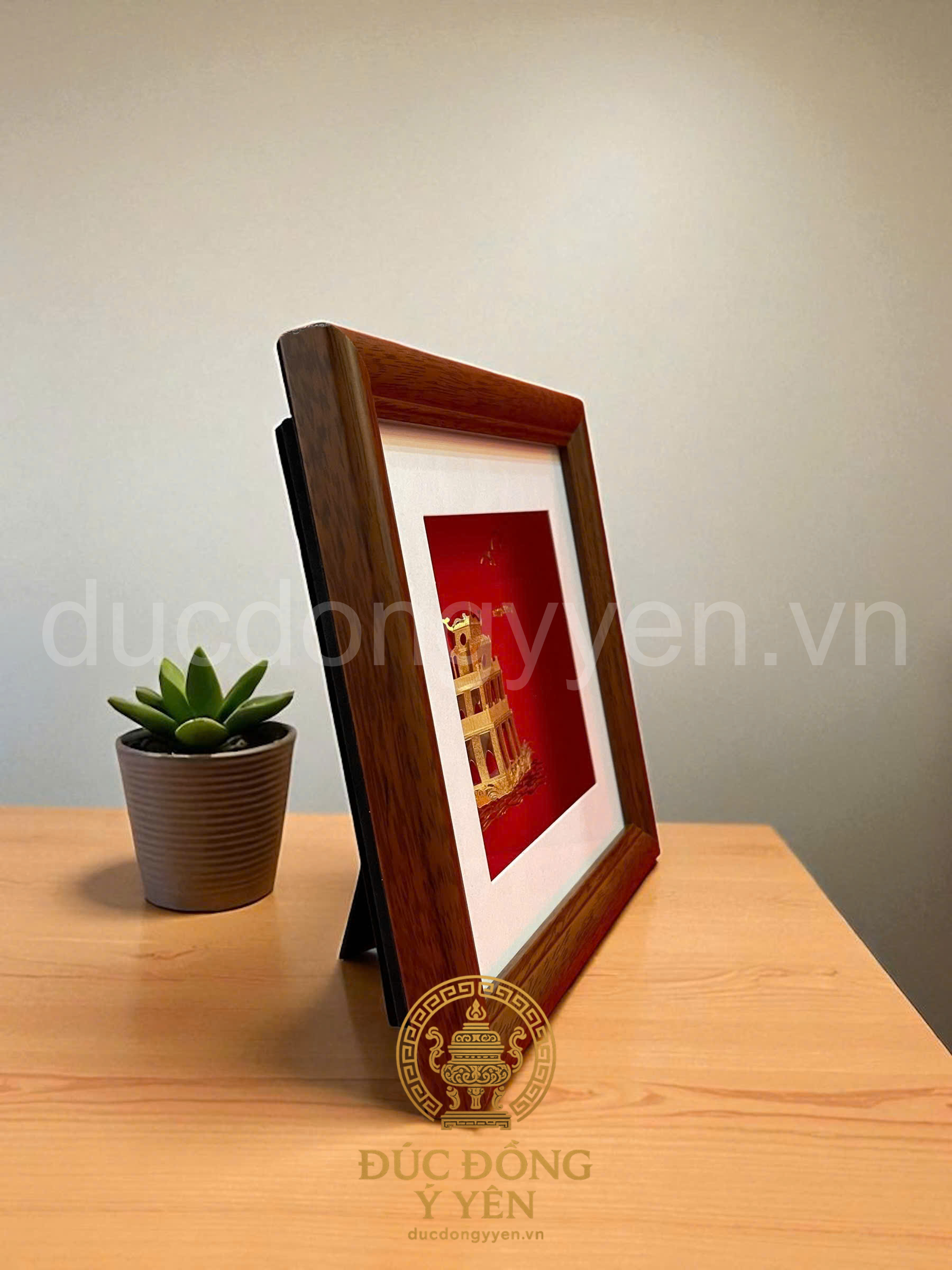 Tranh tháp rùa mạ vàng 24k kích thước 24 x 24cm_thumbnail_1