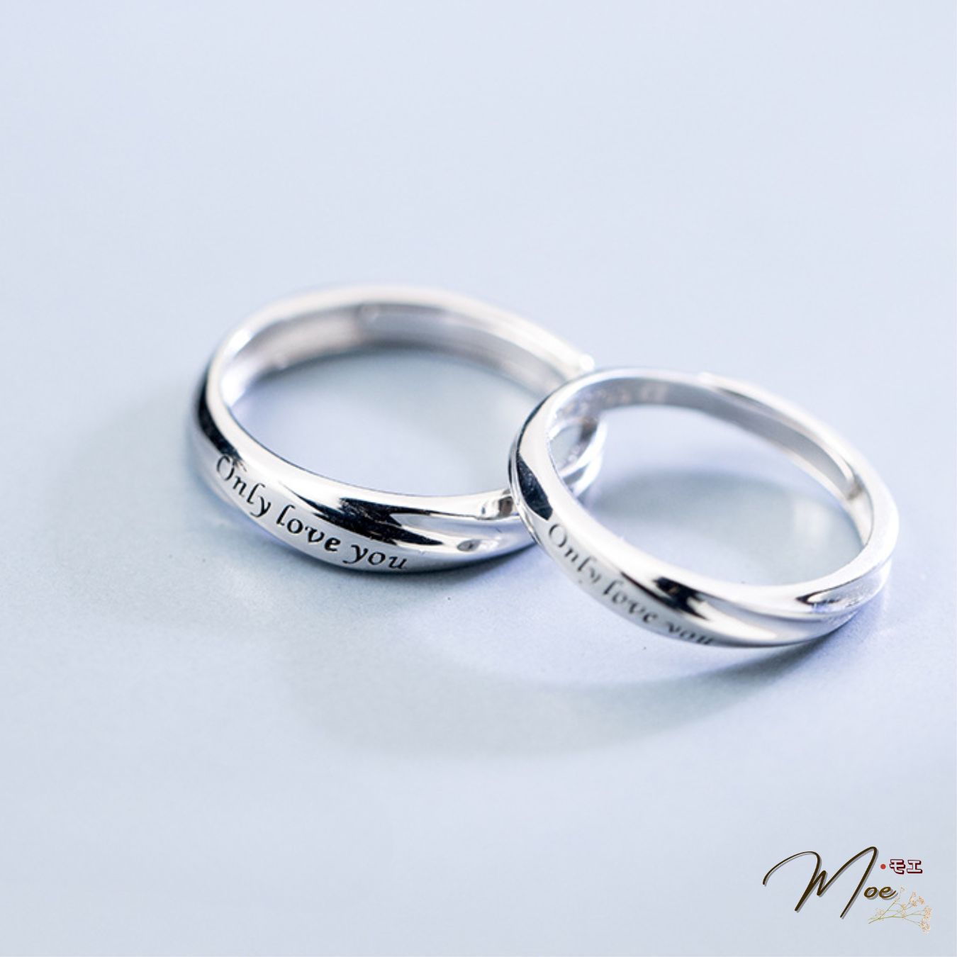 ĐN70 - Nhẫn đôi xoắn only love you tình nhân