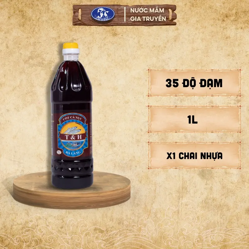 Nước mắm Ba Làng T&H Cốt Cá Nục Chai 1L