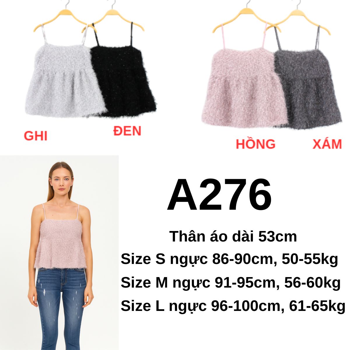 A276 Áo 2 dây lông