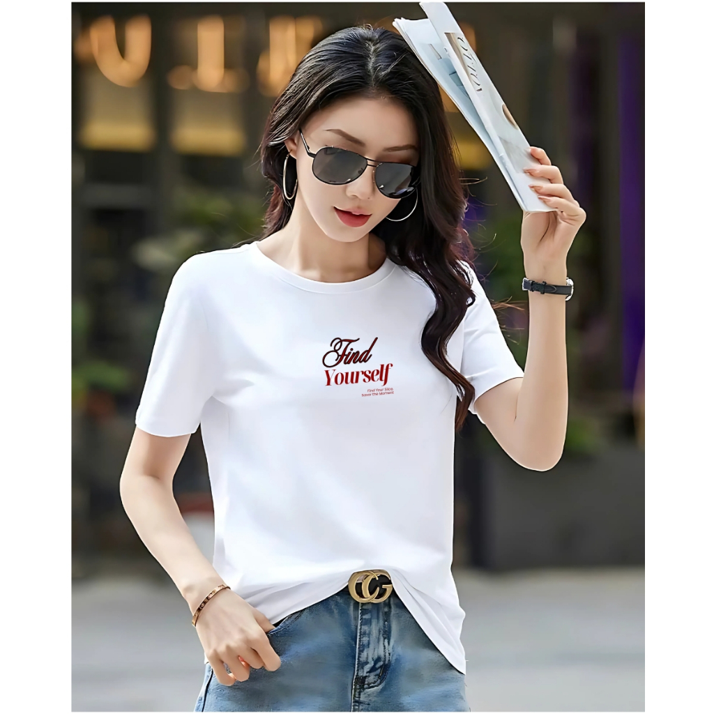 [Form Rộng] Áo thun nữ in chữ 'Find Yourself' - LOZA RT8210_thumbnail_1