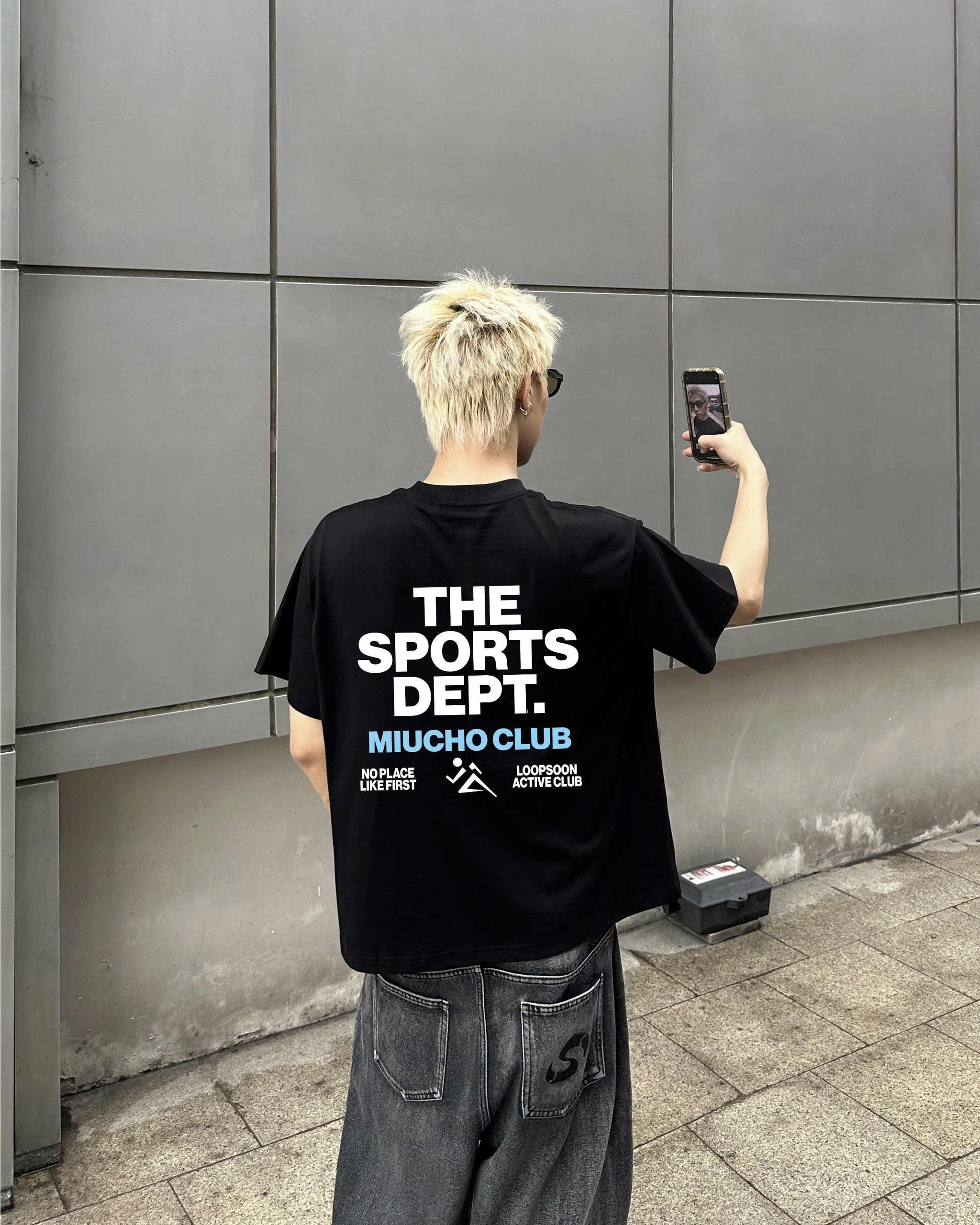 Áo thun nam form boxy AXD2348 Miucho vải cotton thoáng mát dáng ngắn cổ tròn in typography_thumbnail_3