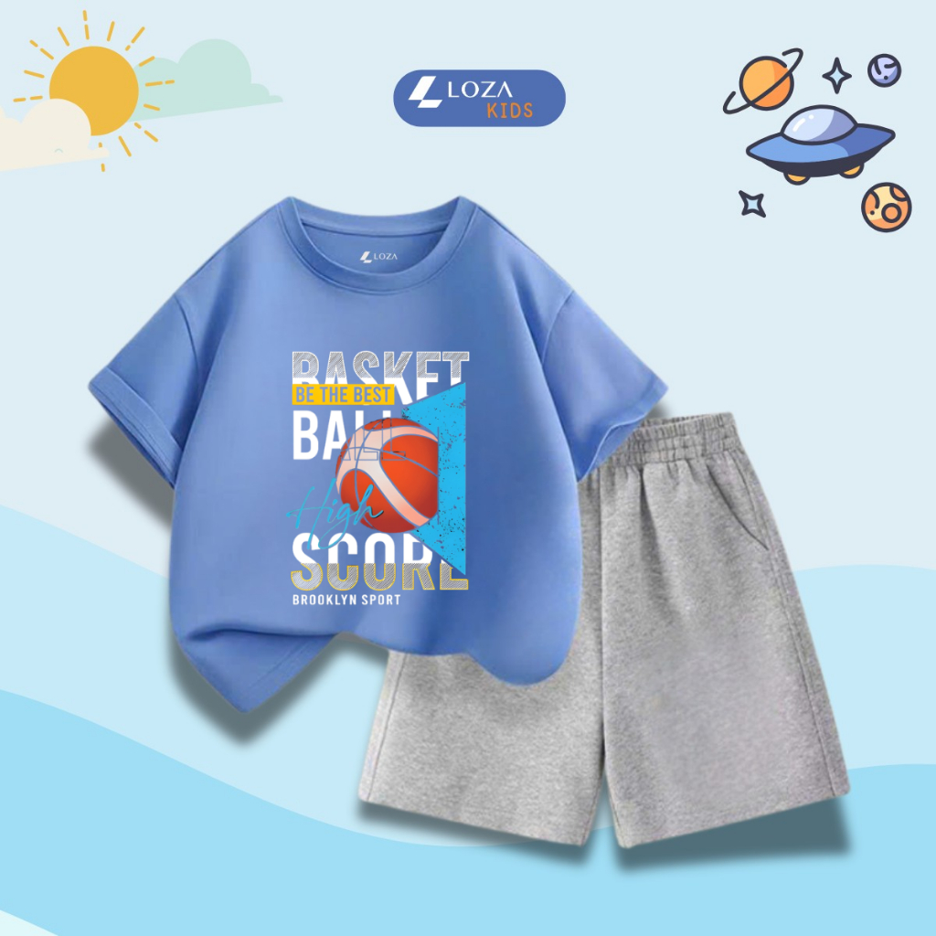 Set đồ bé trai hình BASKETBALL  - Loza Kids SB604