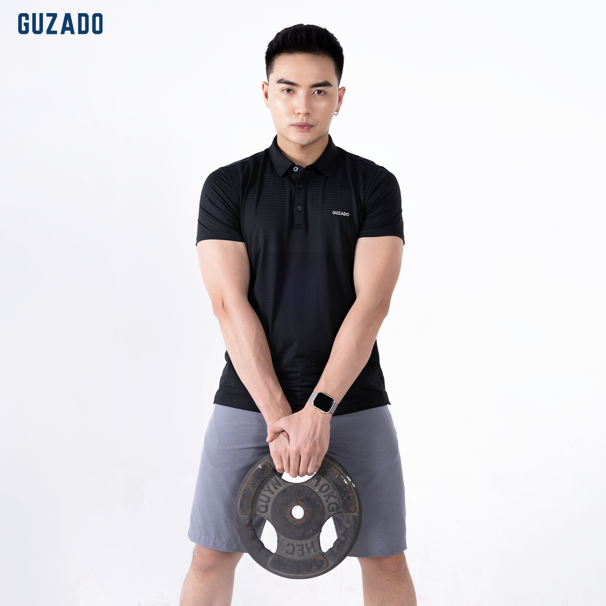 Áo Polo thể thao nam CoolMax-S1 Logo thương hiệu Guzado GPL01