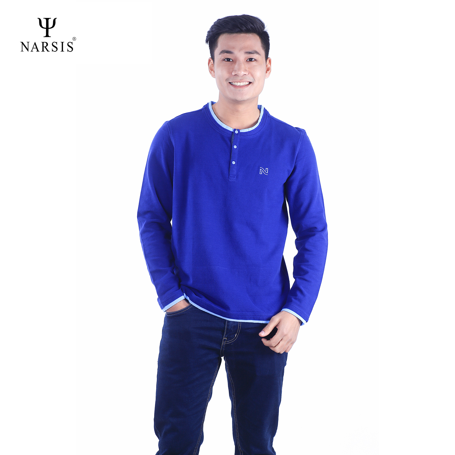 ÁO NAM THU ĐÔNG D7068 NARSIS CHẤT LIỆU THOÁNG MÁT, DỄ CHỊU, THOẢI MÁI CẢ NGÀY, DỄ VẬN ĐỘNG_thumbnail_2