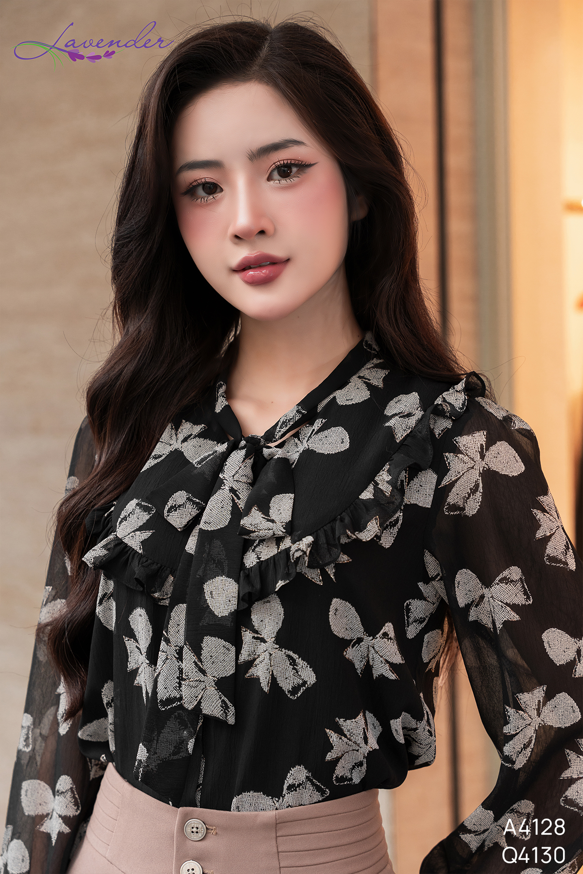 Áo sơ mi tơ kt họa tiết nơ A4128 3 màu_thumbnail_2