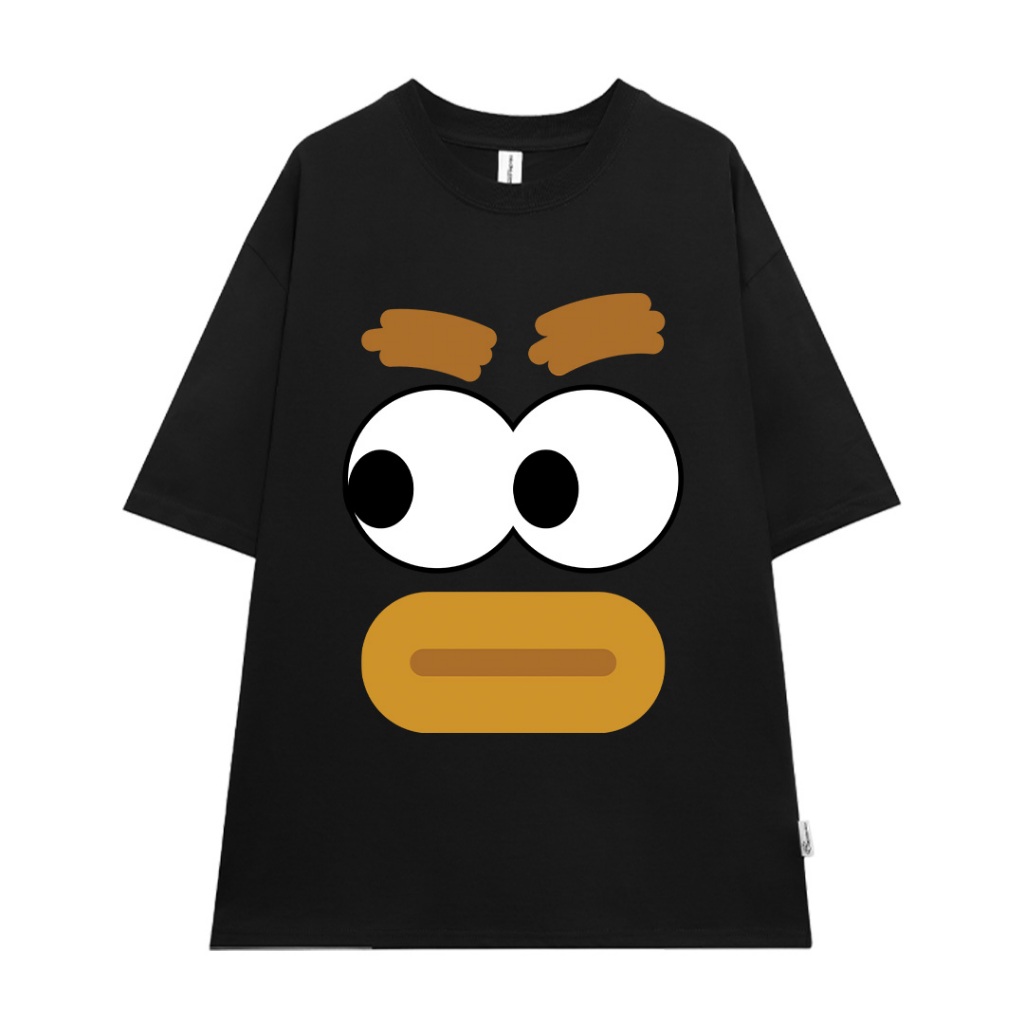 Áo thun couple cặp đôi hình thú mỏ vịt form rộng unisexATD1059 Miucho tay lỡ cổ tròn in artwork