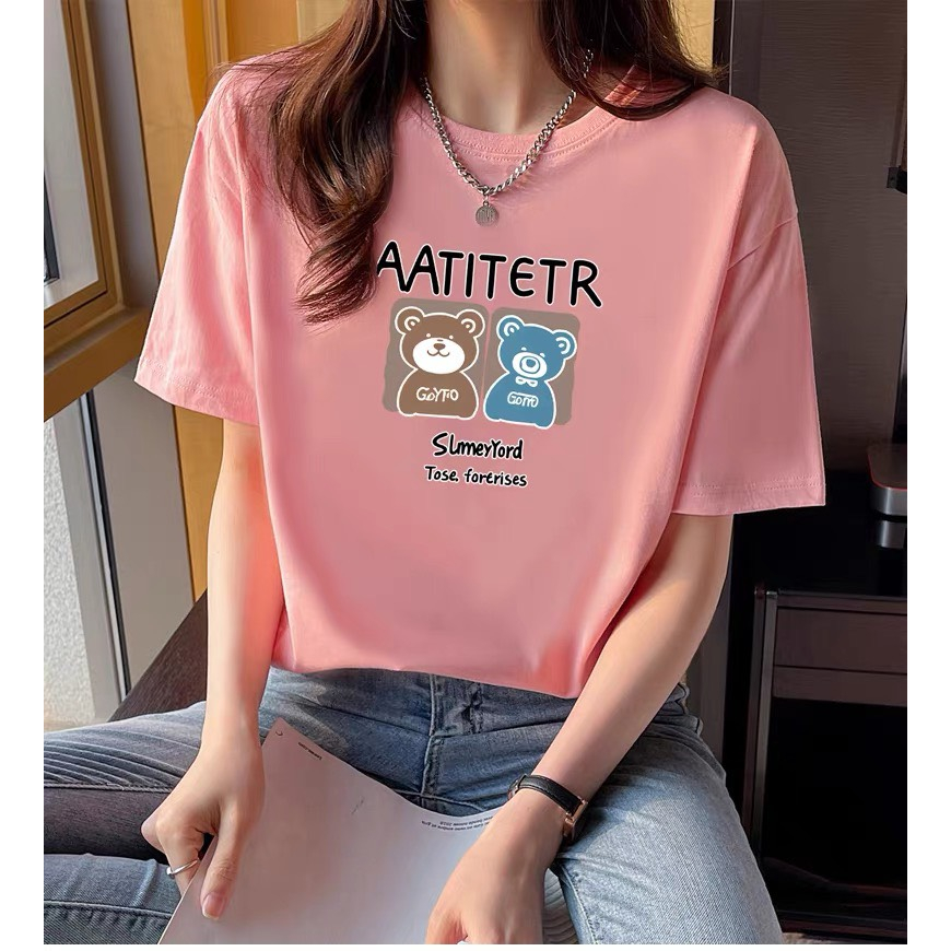 [Form Rộng] Áo phông nữ in hình Gấu AATITETR - LOZA CT6422_thumbnail_1