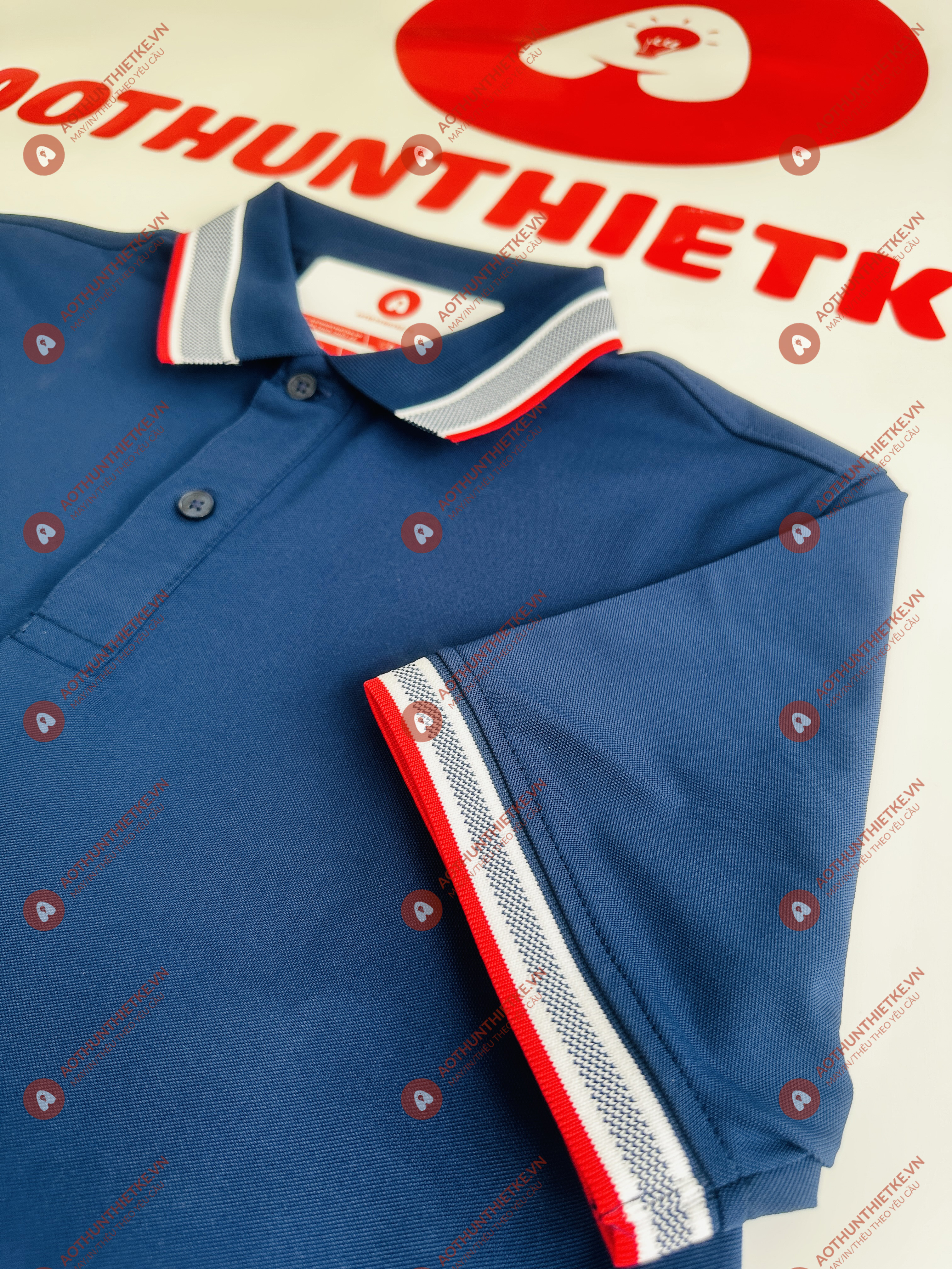 Áo Đồng Phục Polo Caro Xanh Navy_thumbnail_2