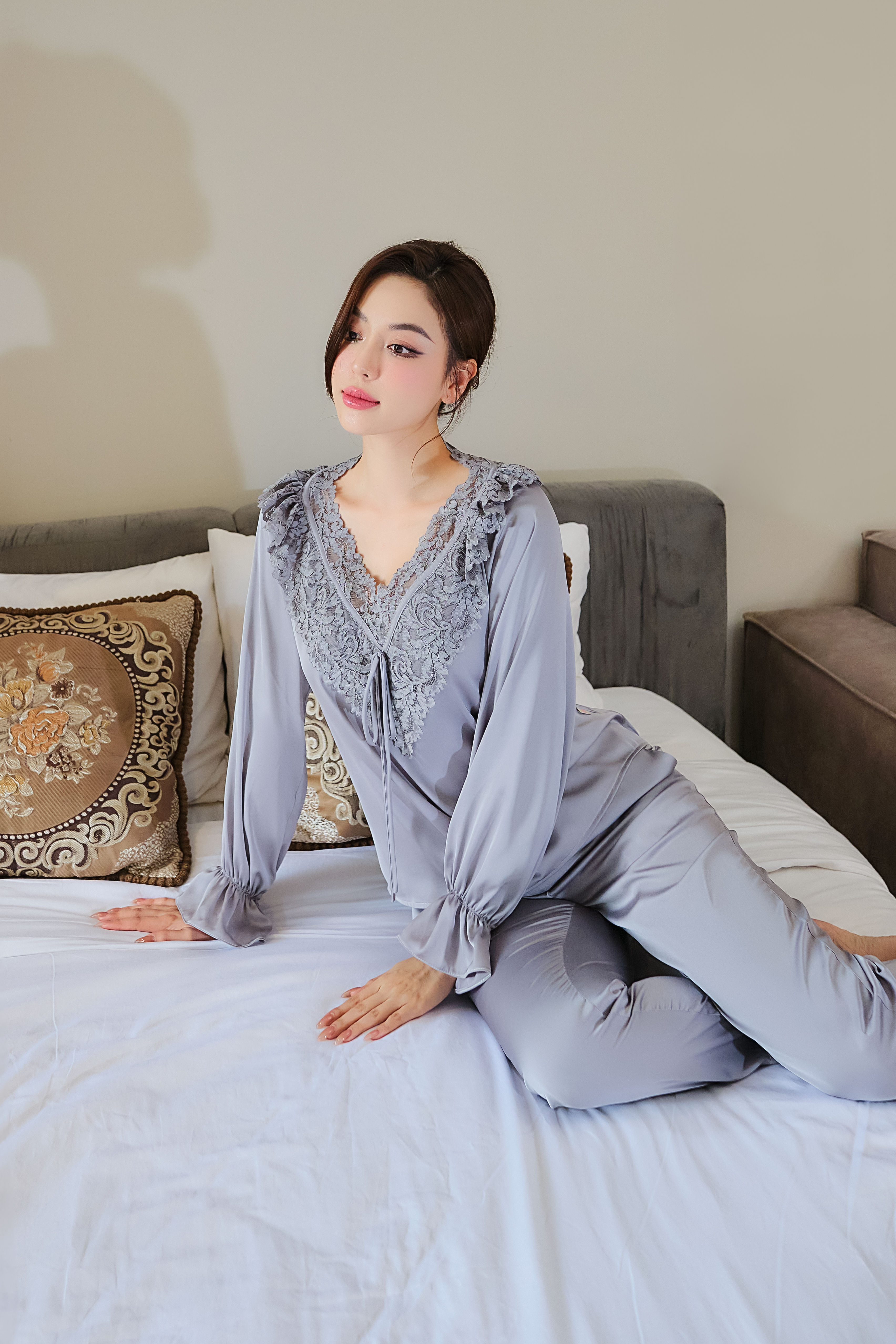 Bộ ngủ áo dài, quần dài BN459_thumbnail_2