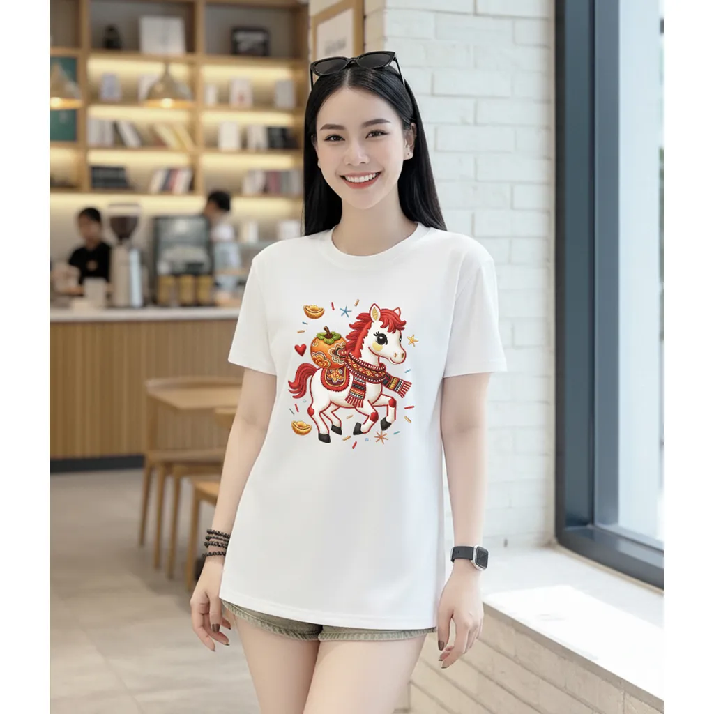 Áo thun Tết Bính Ngọ form vừa nữ Miucho Chic vải cotton co giãn 4 chiều thoáng mát 3014_thumbnail_5