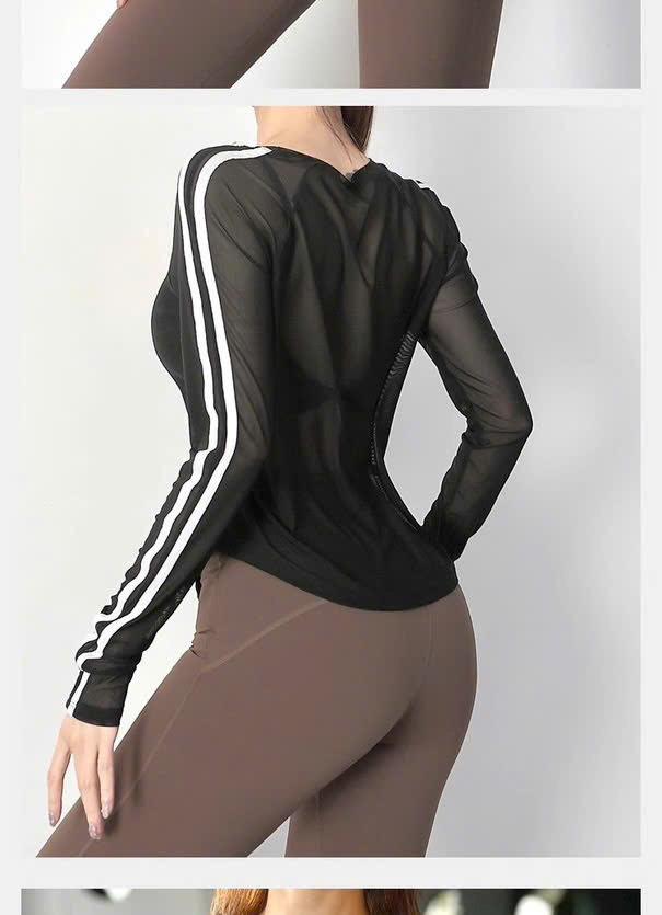 Áo Tank Lưới Dài Tay Phối 3 Sọc Siêu Hot_thumbnail_3