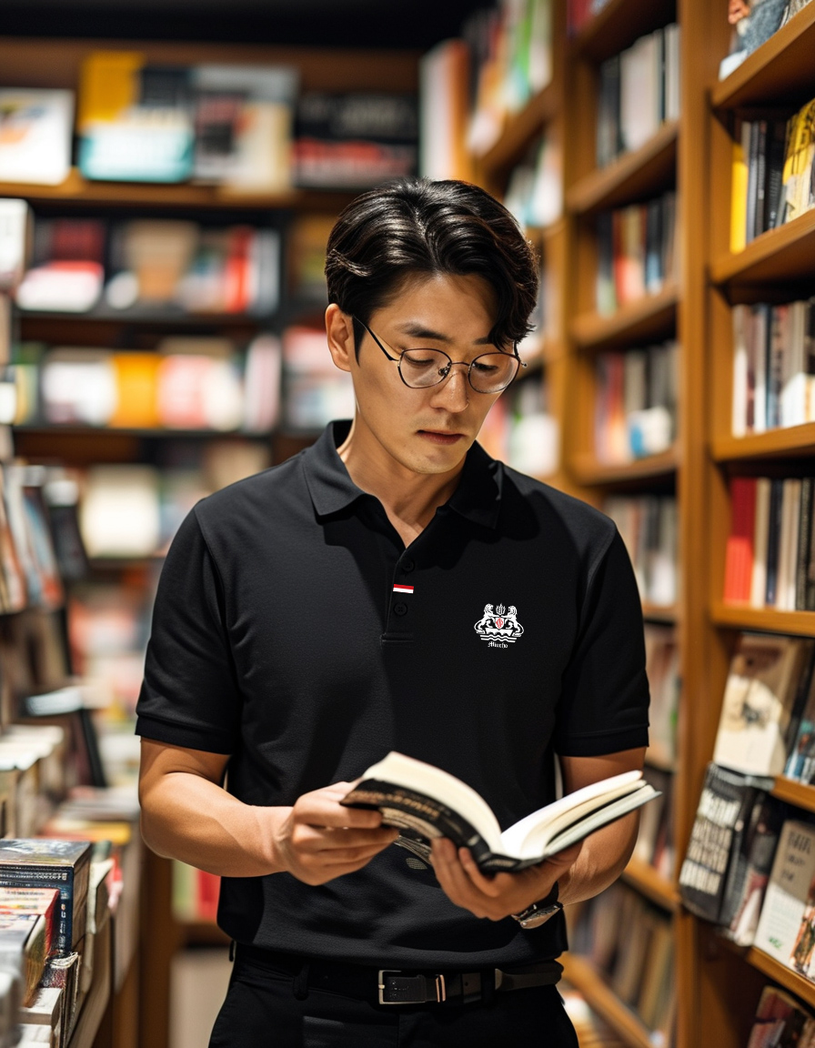 Áo polo nam form vừa 1868 Miucho Iconic vải cá sấu đứng form thoáng mát in artwork_thumbnail_6