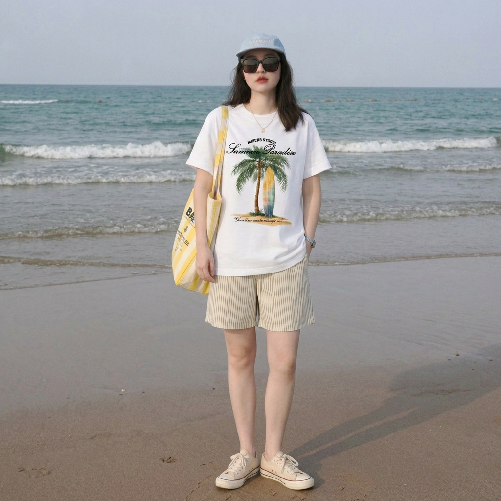 Áo thun boxy nam nữ du lịch hè biển Miucho 3467_thumbnail_4