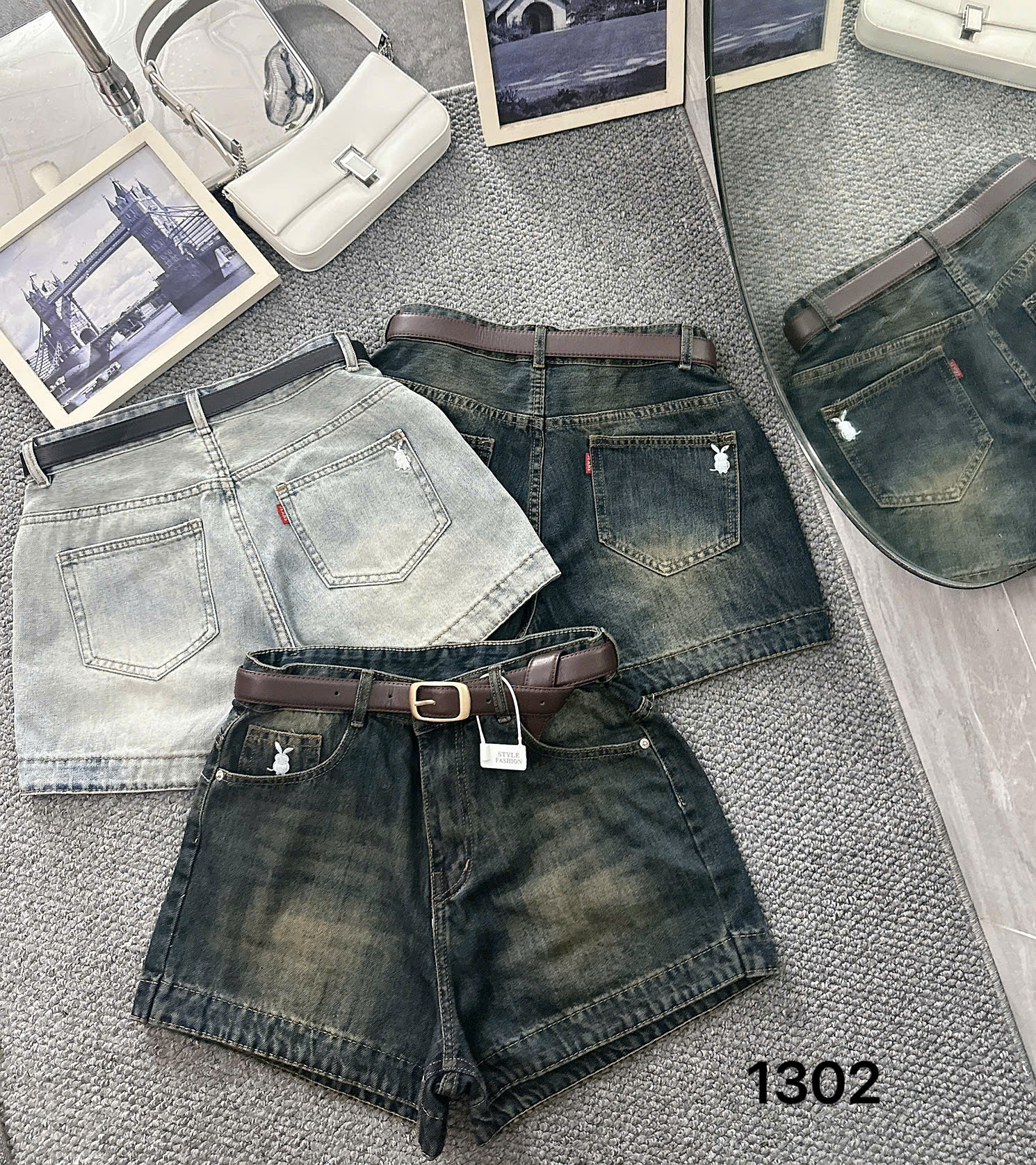 Quần short jean thêu thỏ kiểu bigsize QSJ1302 dành cho nàng béo mập từ 55-90kg_thumbnail_3