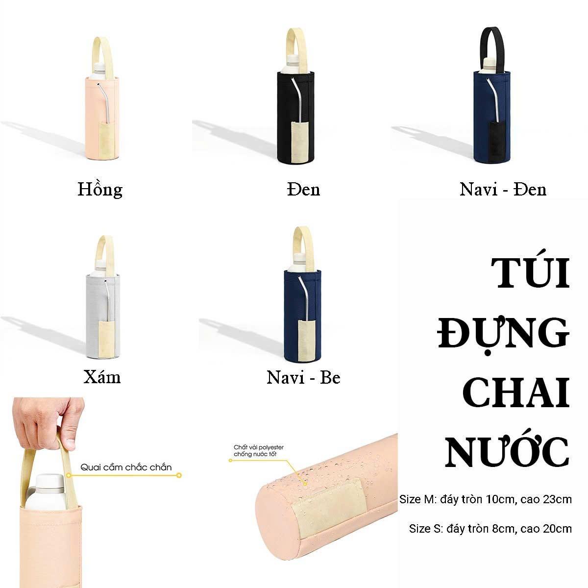 Túi đựng chai nước vải canvas dày dặn_thumbnail_3