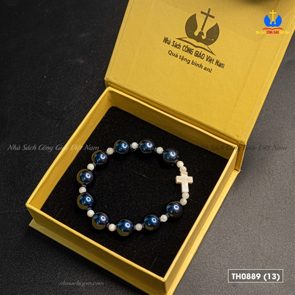 Chuỗi Mân Côi Ốc tai tượng xi xanh đen 12ly_thumbnail_1