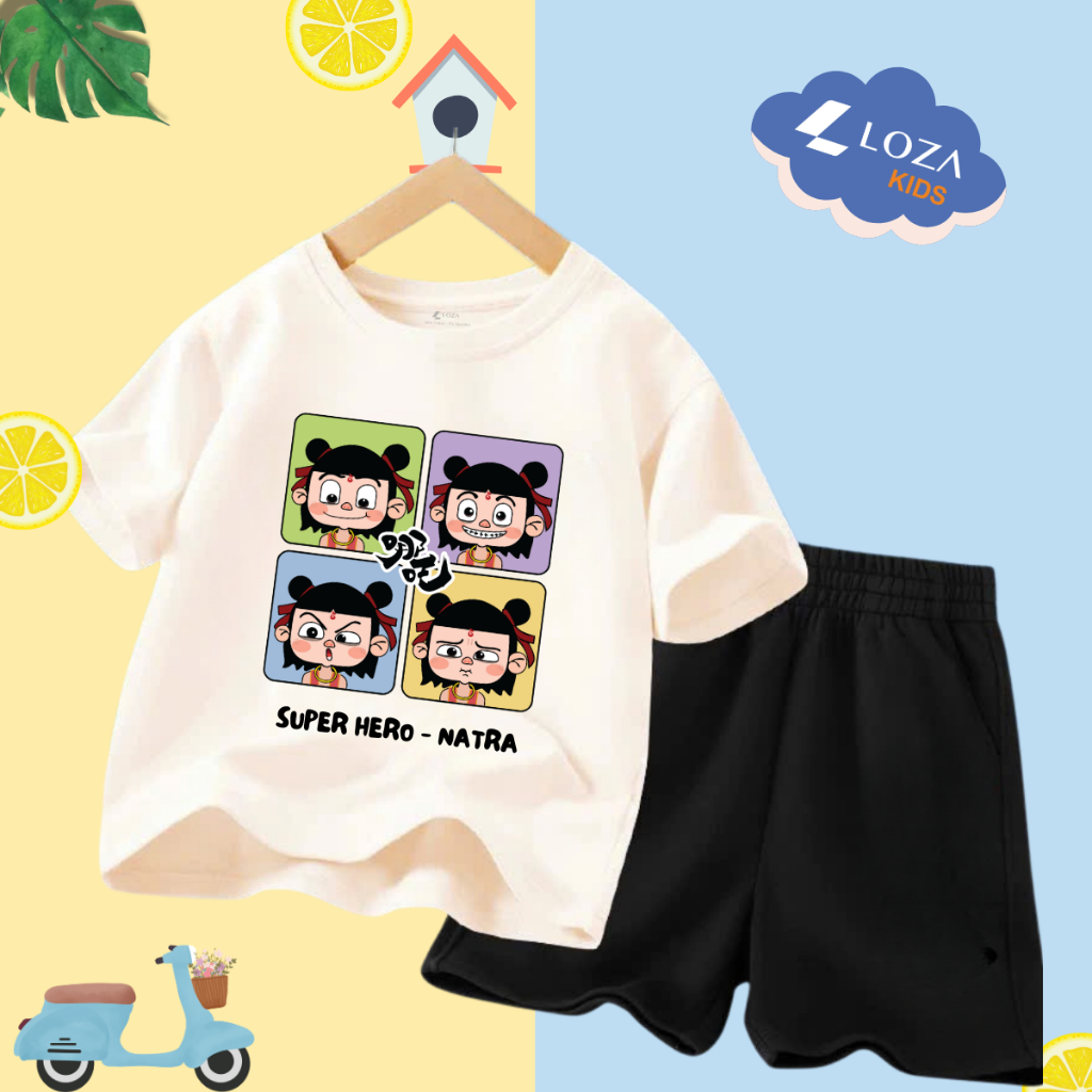 Bộ đồ bé trai in hình 'Super hero Natra' -  Loza Kids SB242