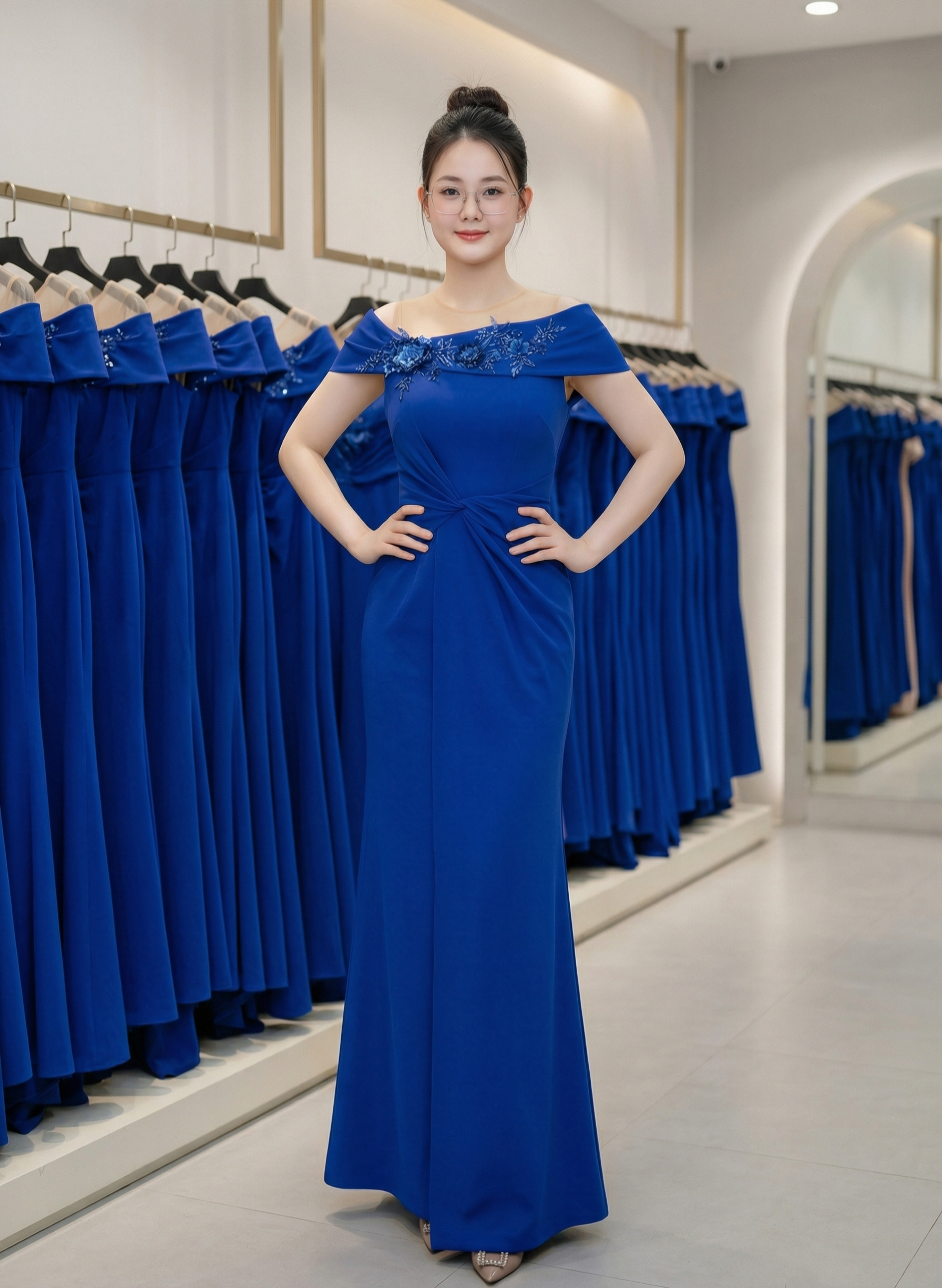 Đầm dạ hội dự tiệc  phối ren hoa cao cấp_thumbnail_2