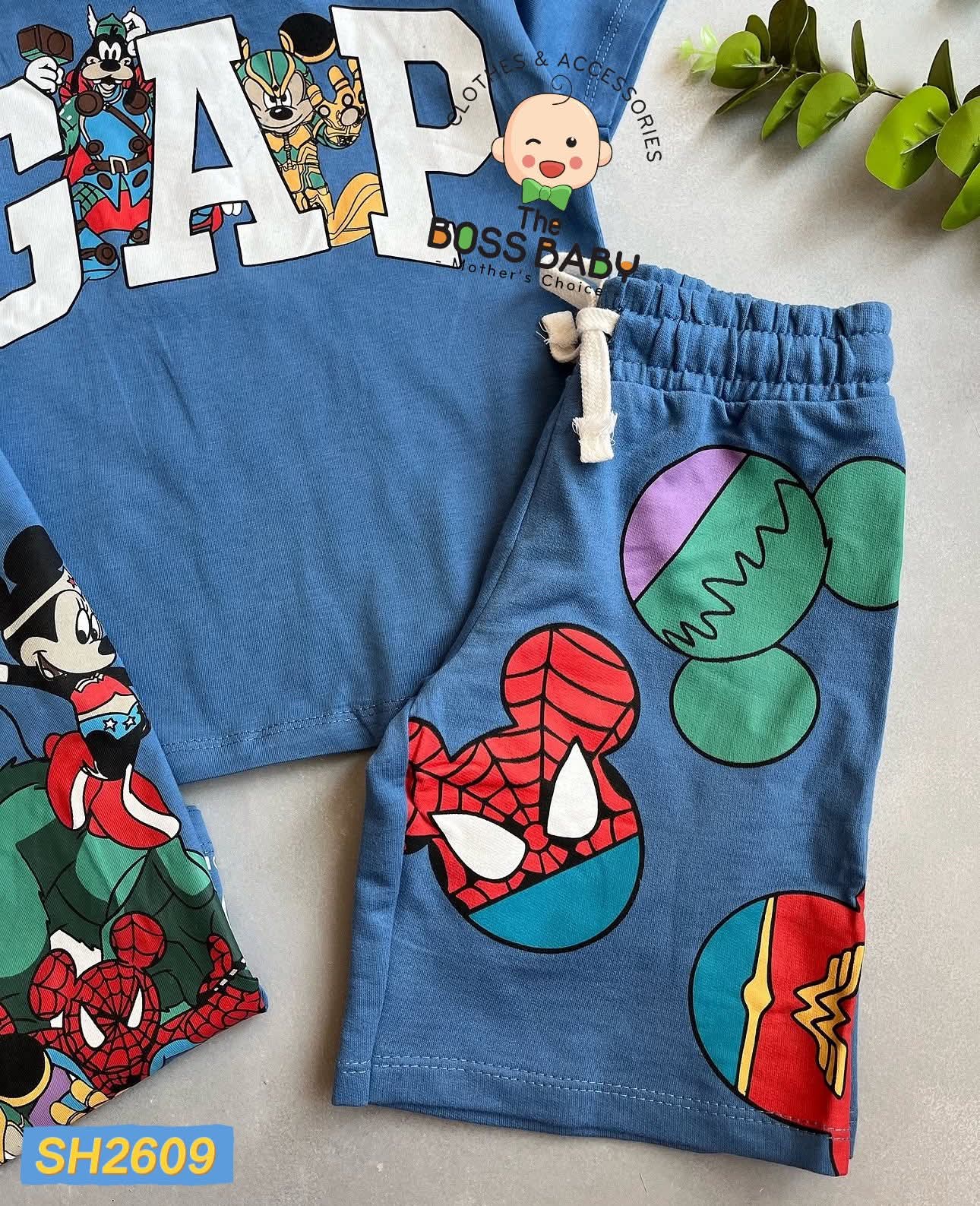 Set bộ cotton xanh GAP mickey siêu nhân_thumbnail_2