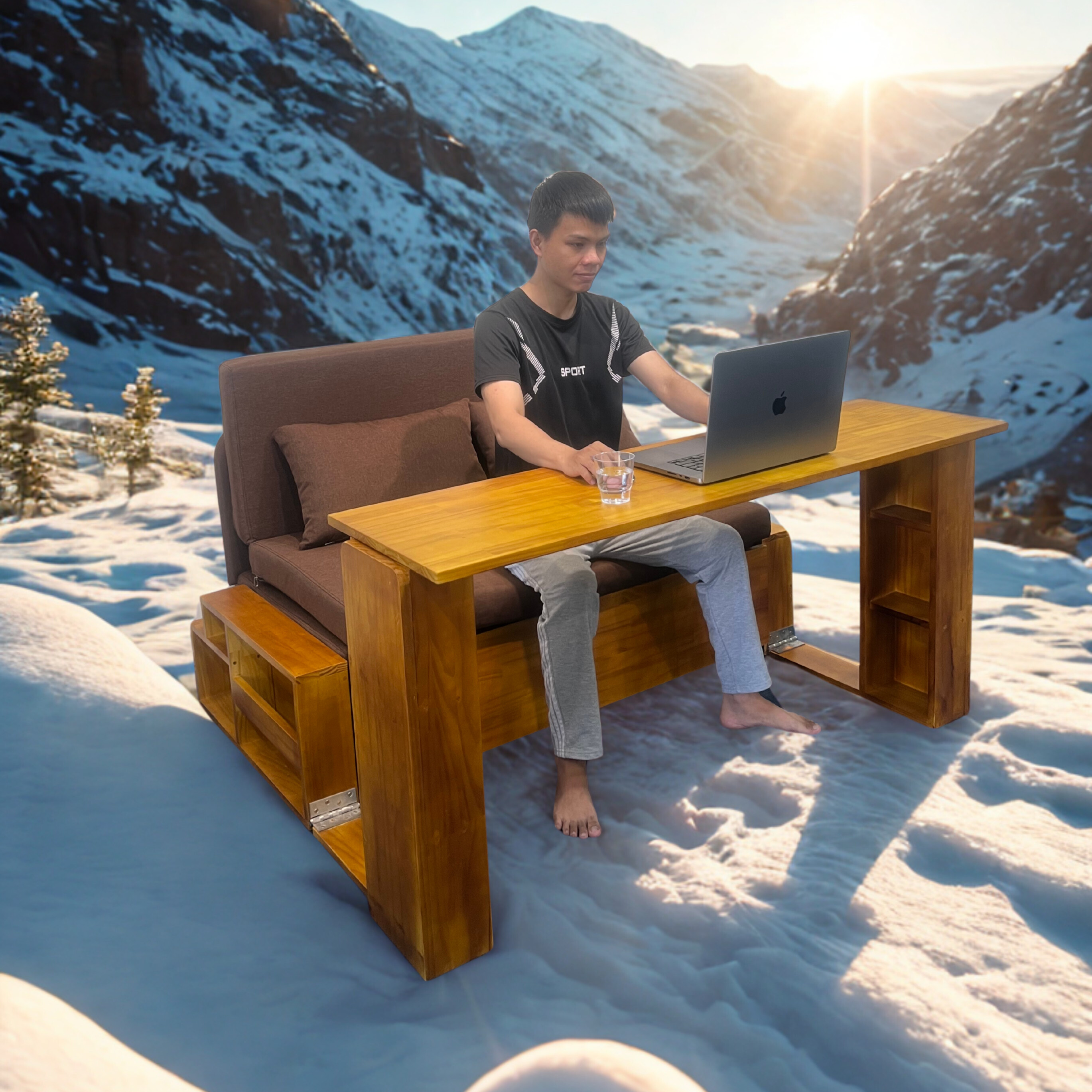 copy Sofa giường 4 trong 1 SmartFurni SMF30 Gỗ Tự Nhiên - Tích hợp bàn làm việc + bàn ăn_thumbnail_1